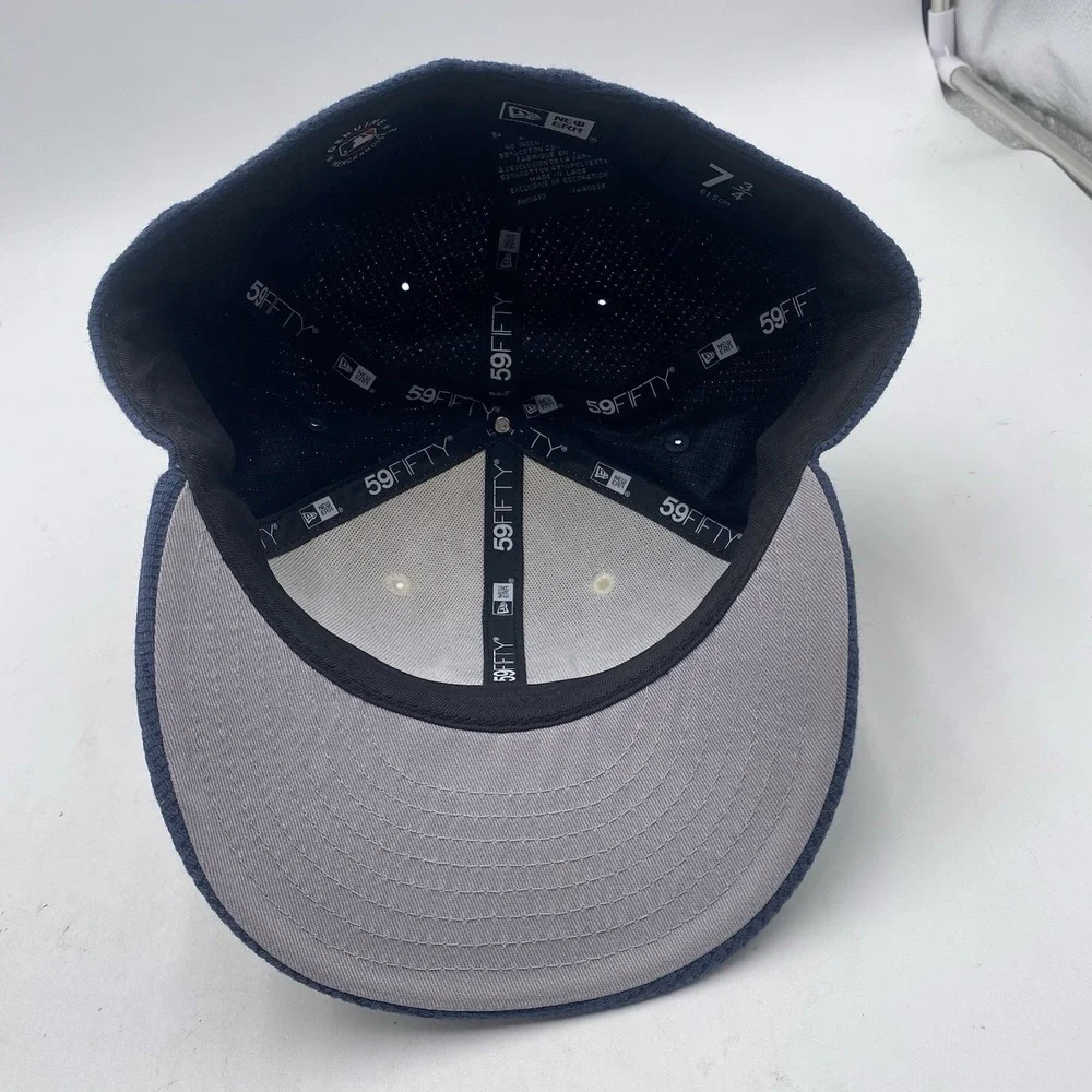 Chicago‎ Cubs Hat New Era 59fifty Fitted Size 7 3/4 Blue White Cleaned Flag VGC